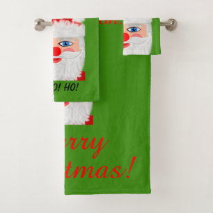 Festive Santa Christmas Bath Towel Set