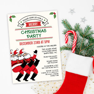 Festive Santa Christmas Holiday Party Invitation