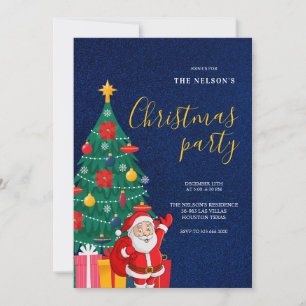 Festive Santa Christmas Party Invitation Holiday