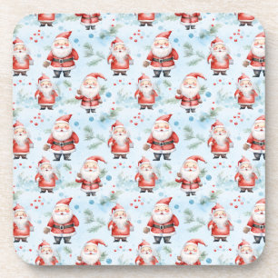 Festive Santa Claus Christmas Pattern Coaster