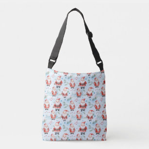 Festive Santa Claus Christmas Pattern Crossbody Bag
