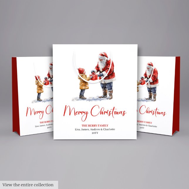 Festive Santa Claus Classic Red Green Gift Bag (Festive Santa Claus Classic Red Green Gift Bag)