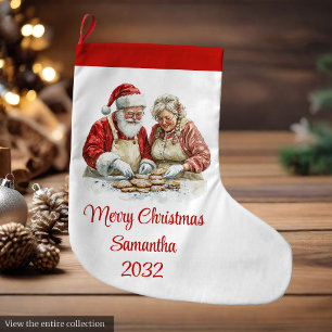 Festive Santa Claus Classic Red White Stocking