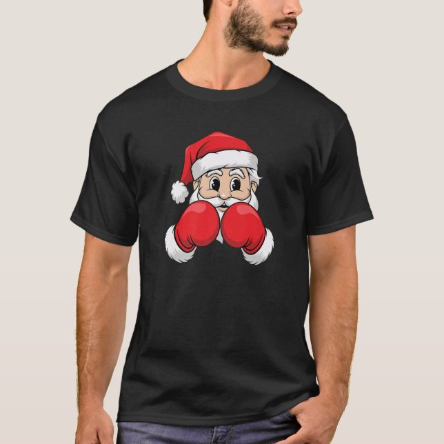 Festive Santa Claus Fun Christmas Boxing Gloves Pr T-Shirt (Front)