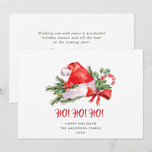 Festive Santa Claus Hat Christmas Greeting Holiday Card
