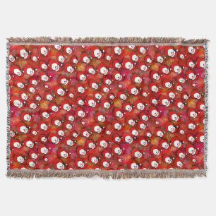 Festive Santa Claus Pattern Throw Blanket