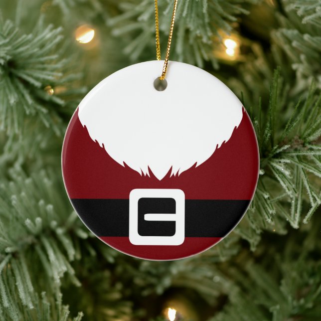 Festive Santa Claus Red Suit Jacket and Belt Ceramic Tree Decoration (Tree)