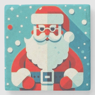 Festive Santa Claus Stone Coaster