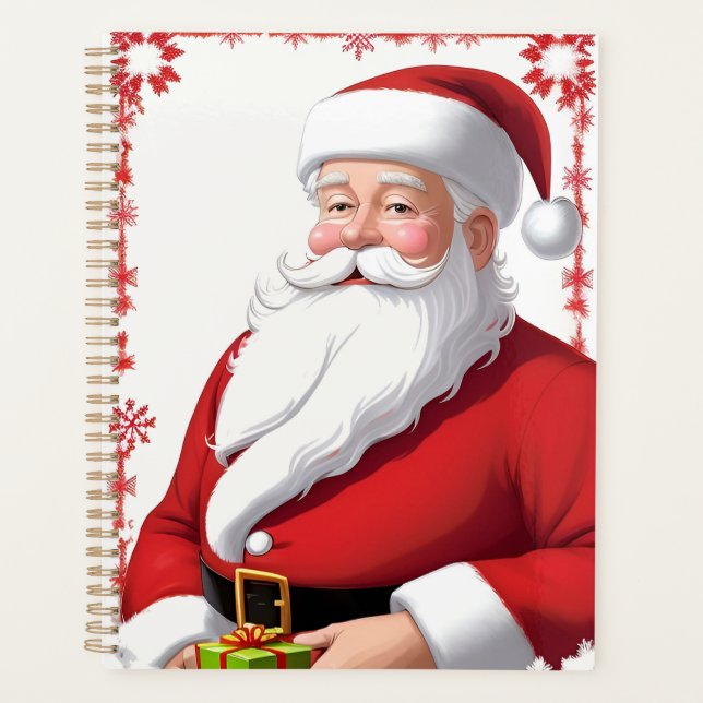 Festive Santa Claus with Christmas Tree Planner (Front)