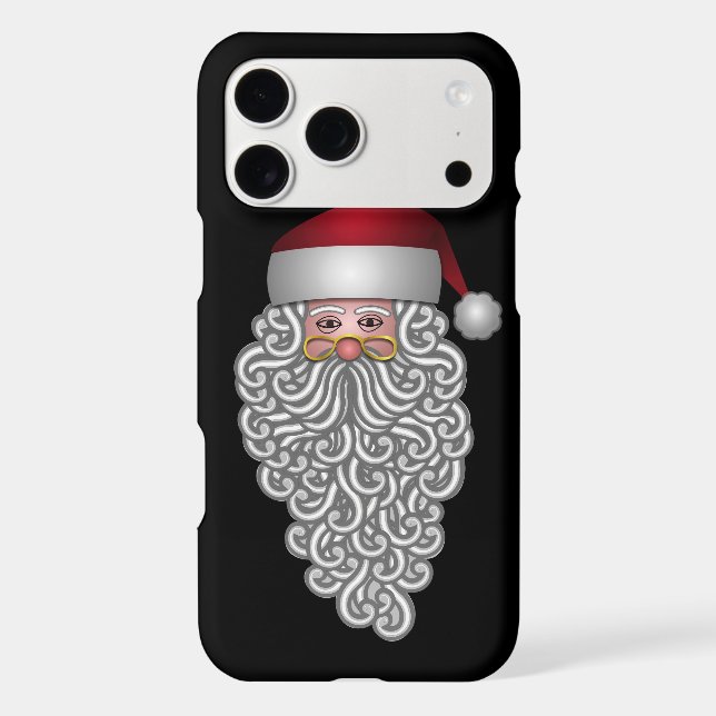 Festive Santa Claus with Long Curly Beard (Back)