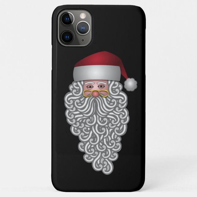 Festive Santa Claus with Long Curly Beard Case-Mate iPhone Case (Back)