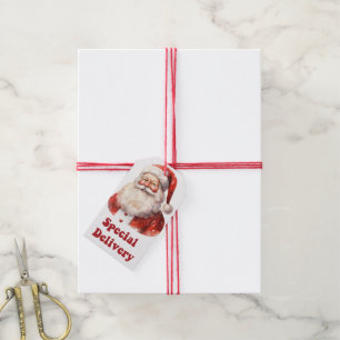 Festive Santa delivery tags for holiday surprises