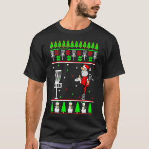 Festive Santa Disc Golf Ugly Christmas Holiday Dis T-Shirt