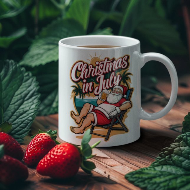 Festive Santa Enjoying Beer in July Coffee Mug (Creator Uploaded)