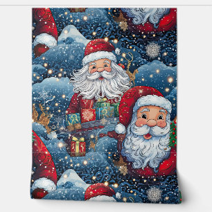 Festive Santa Frolic Christmas Wallpaper