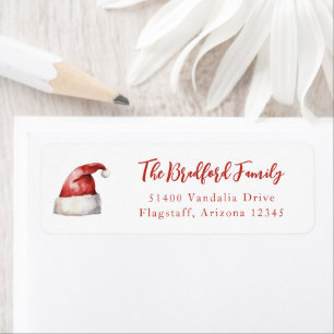 Festive Santa Hat Return Address Label