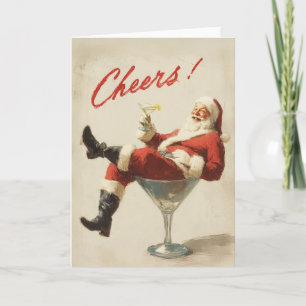Festive Santa Holiday Cheers Card