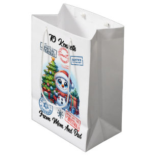Festive Santa Holiday Decorations Medium Gift Bag