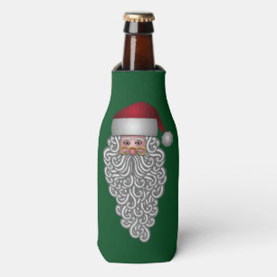 Festive Santa in Curly Beard Bottle Cooler
