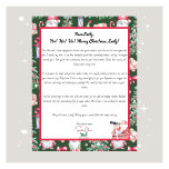Festive Santa Letter for Your Child Pattern Holiday Card<br><div class="desc">Delight your child with a magical Christmas letter from Santa, beautifully designed with festive illustrations of Santa, candy canes, and gifts. This charming letter is the perfect keepsake, capturing the joy and wonder of the season. You can completely personalise the letter so that it is just for your little one,...</div>