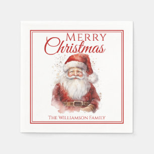 Festive Santa Merry Christmas  Napkin