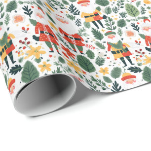Festive Santa Pattern Wrapping Paper