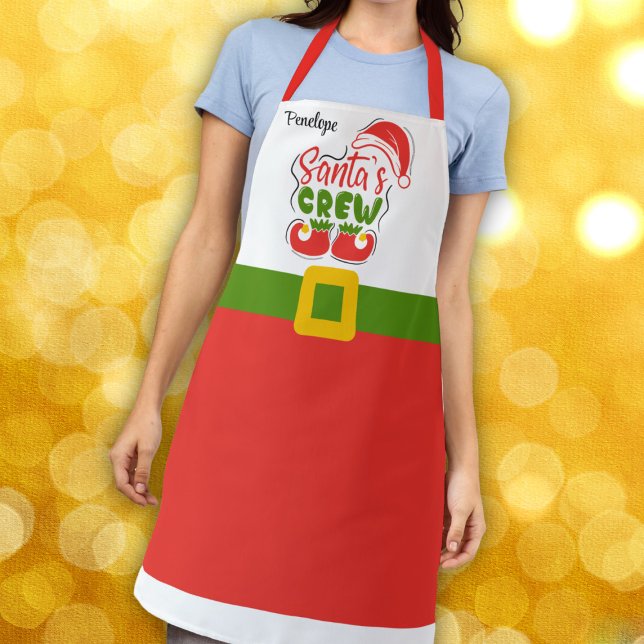 Festive Santa’s Crew Christmas  Apron (Creator Uploaded)