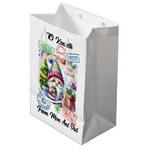 Festive Santa Sack With Holiday  Medium Gift Bag