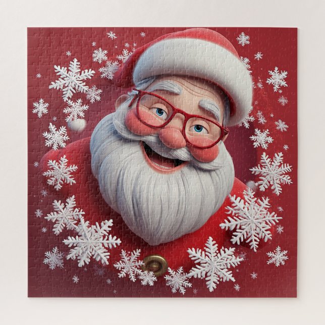 Festive Santa Snowfall Scene For Christmas Fun Jigsaw Puzzle (Vertical)
