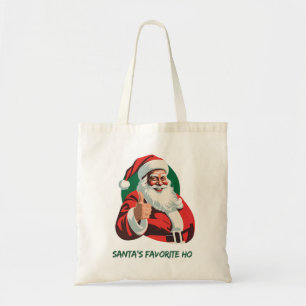 Festive Santa Thumbs-Up Tote Bag – Playful Holiday