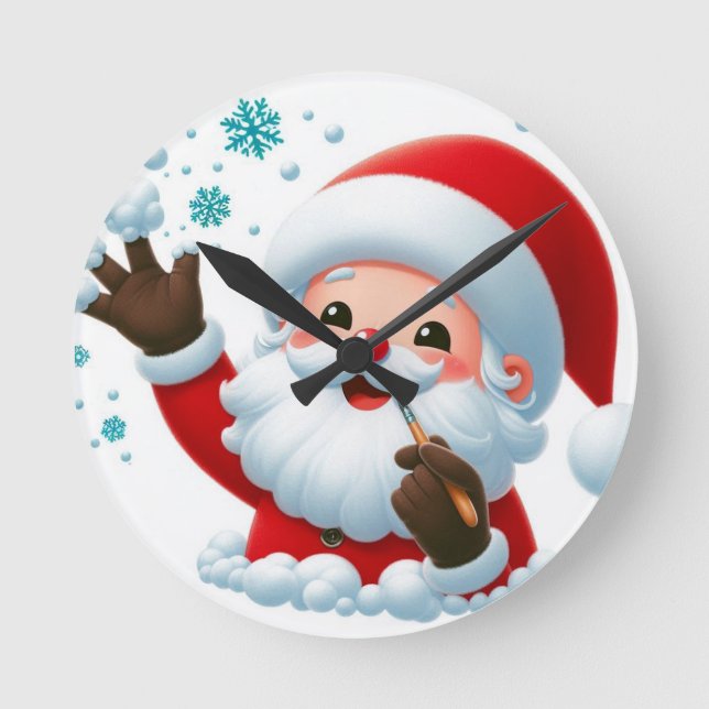 Festive Santa Wall Clock (Front)