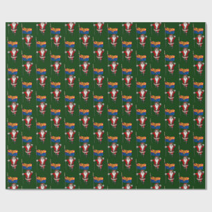 Festive Santa With Ensign Of Arizona Wrapping Paper