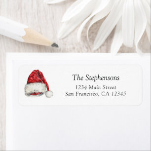 Festive Santa's Hat Christmas Tree Return Address