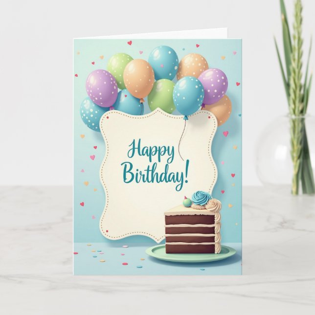 Festive Scalloped Birthday Card (Front)