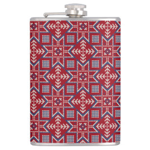 Festive Scandinavian Sweater Pattern Hip Flask