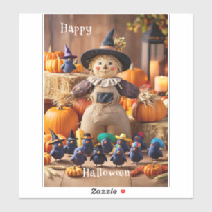 Festive Scarecrow and Pumpkin Patch Halloween