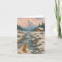 Festive scene Xmas card 