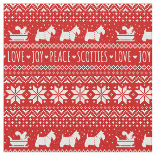 Festive Scottie Dogs Christmas   Scottish Terriers Fabric