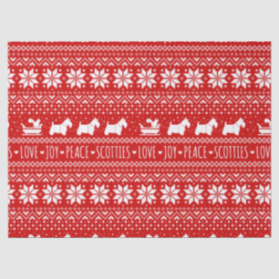 Festive Scottie Dogs Christmas   Scottish Terriers Tissue Paper
