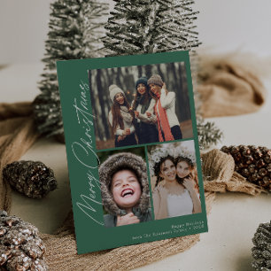 Festive script merry christmas  holiday card