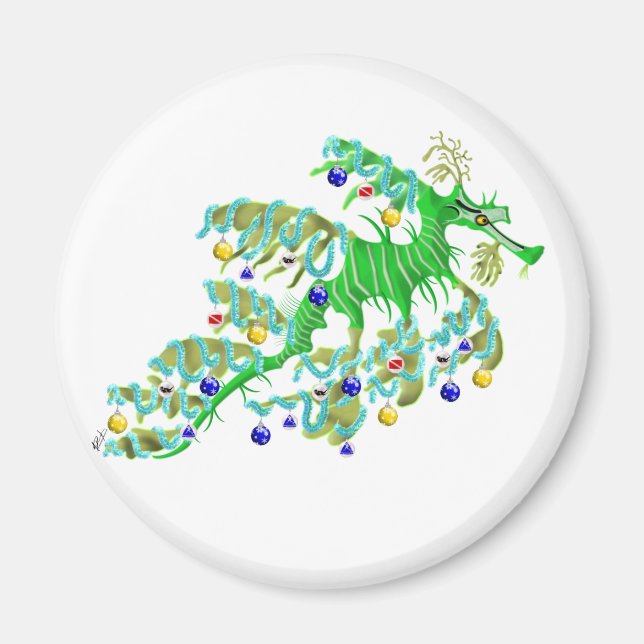 Festive Sea Dragon Magnet (Front)