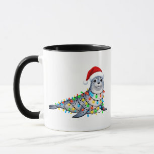 Festive Seal Covered in Christmas Lights Mug