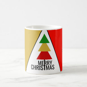FESTIVE SEASONAL STYLIZED MERRY CHRISTMAS TREE COFFEE MUG