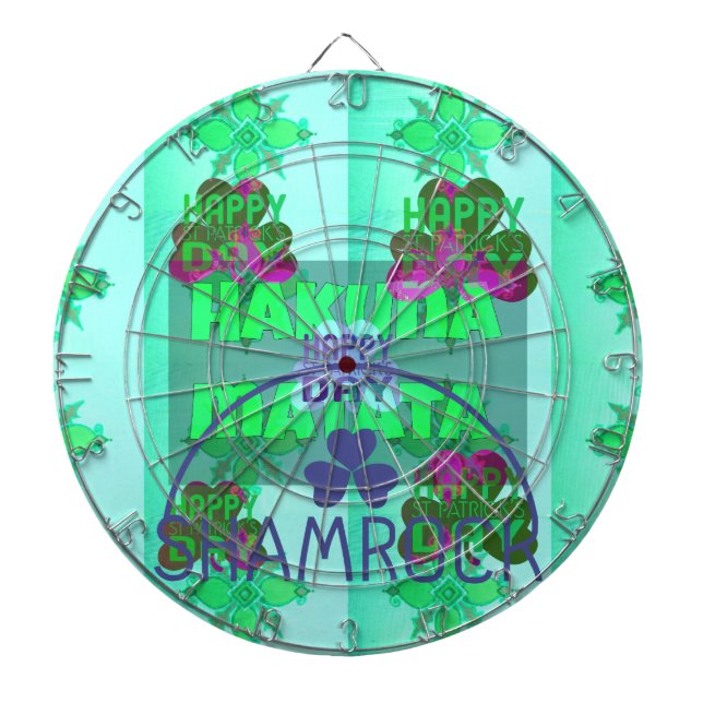Festive Shamrock Captivating St. Patrick's Floral  Dartboard (Front)