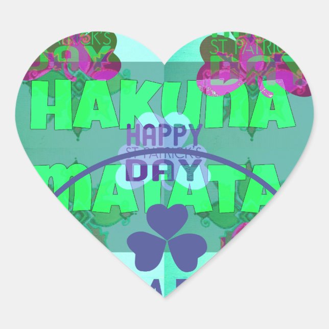 Festive Shamrock Captivating St. Patrick's Floral  Heart Sticker (Front)