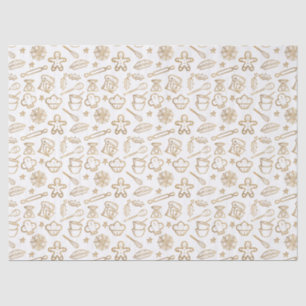 Festive Shimmering Gold Christmas Baking Pattern Tissue Paper