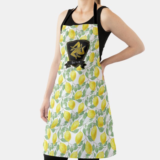 Festive Sicilian Trinacria Personalize Apron (Insitu)
