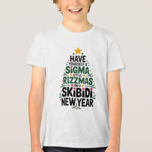 "Festive Sigma Rizzmas Tree Design" Tri-Blend Shirt
