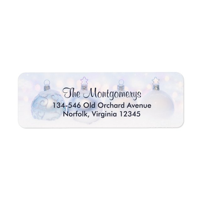 Festive Silver Christmas Balls on Snow (Front)