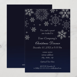 Festive Silver navy Holiday party Invite